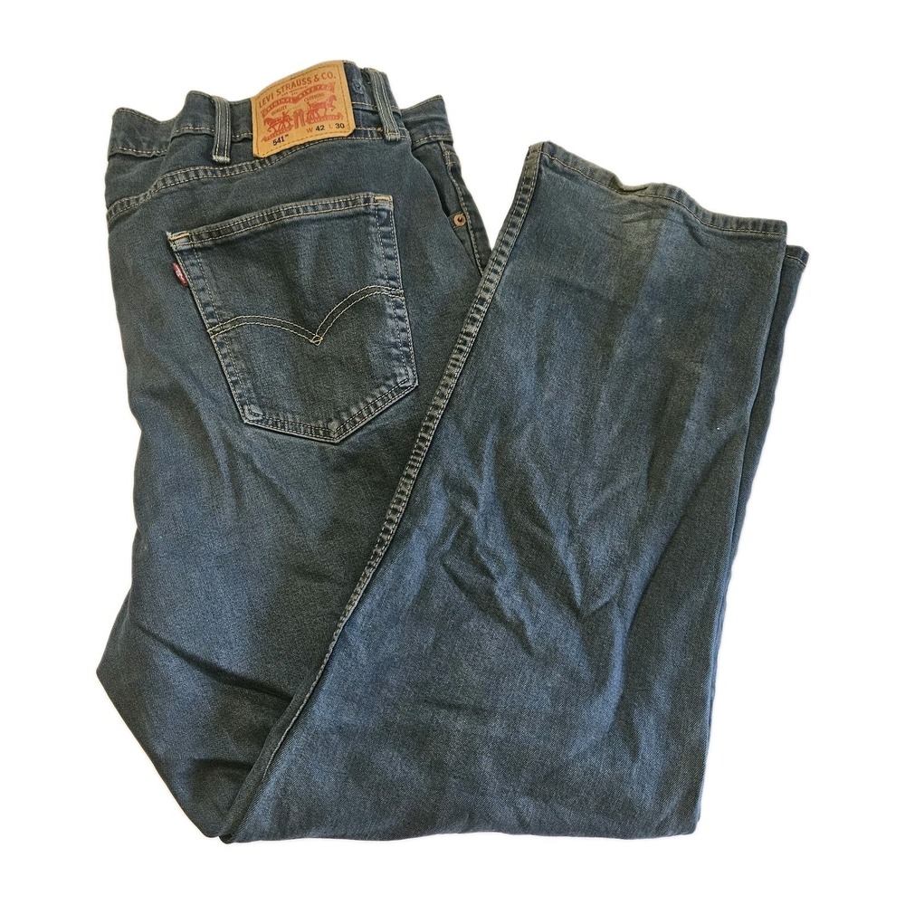 LEVIS 541 Men's Jeans Blue Denim Classic Straight Fit Relaxed Pants Size 42x30